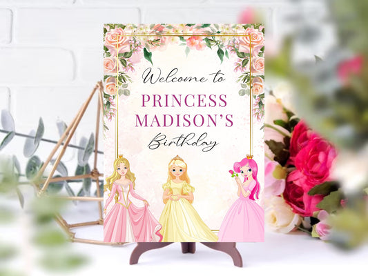 Princess Birthday Welcome Sign, Royal Celebration (Digital Download)