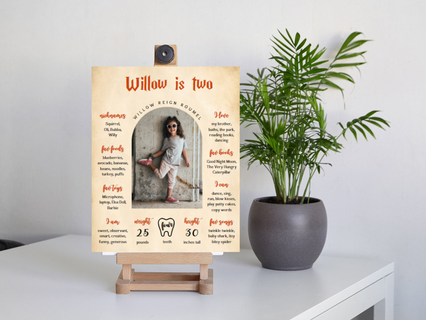 Meilenstein-Schild zum ersten Geburtstag eines Zauberers, Fotoposter (Digitaler Download)