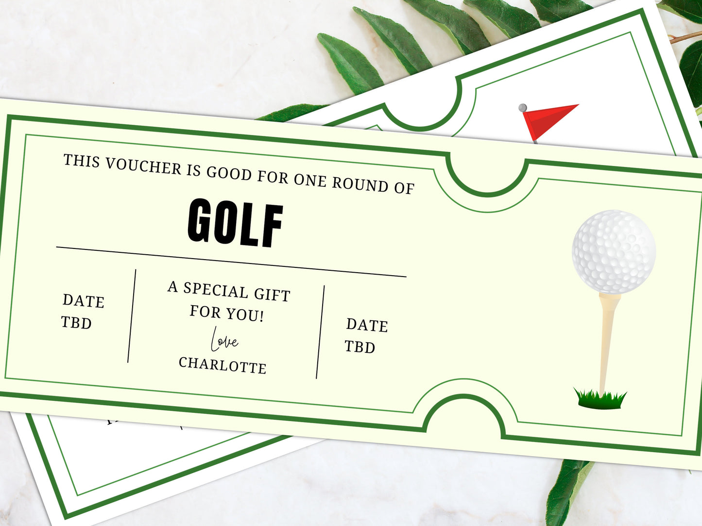 Editable Golf Voucher Template, Printable Surprise Gift (Canva)