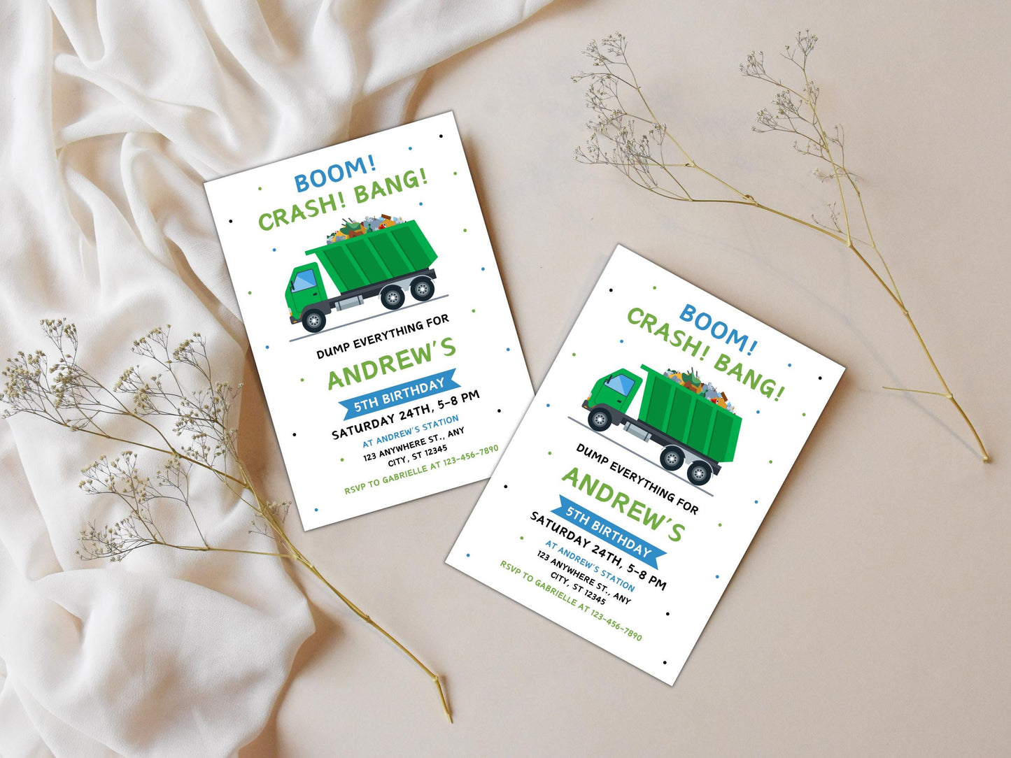 Editable Fire Truck Birthday Invitation Template (PDF)