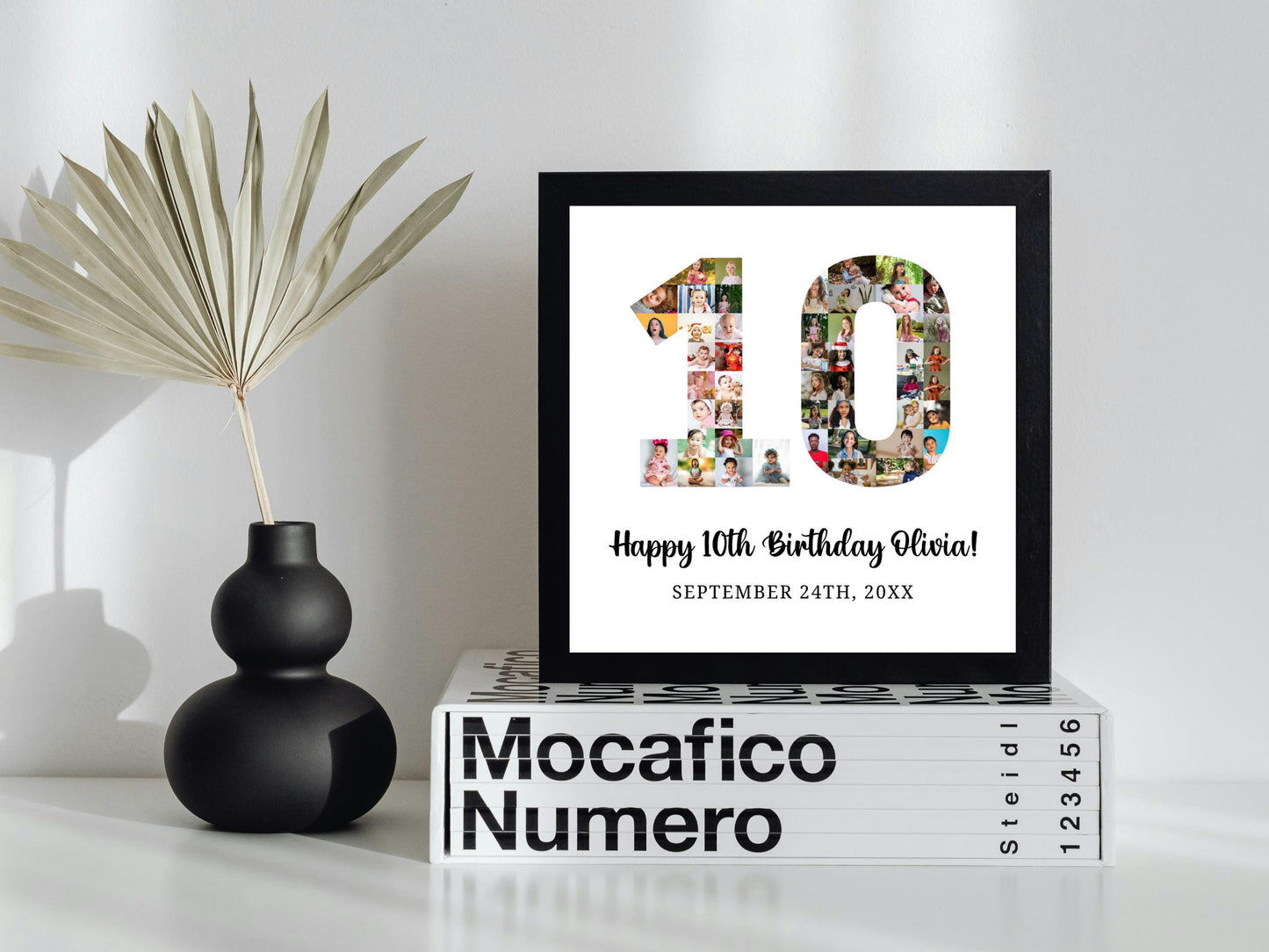 Personalized 10th Birthday Photo Collage Template (Digital Download)