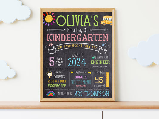 Chalkboard Back To School Sign Template: Editable First Day Design (Instant Download)