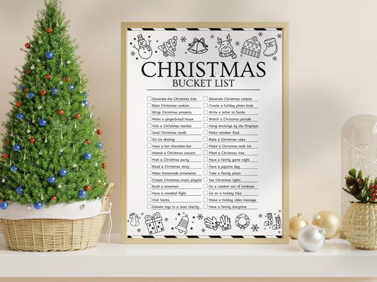 Editable Christmas Bucket List Template: Holiday Checklist (US Letter) (Digital Download)