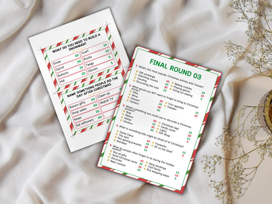 Christmas Feud Game Template: Party Game (Printable 2024 Version)