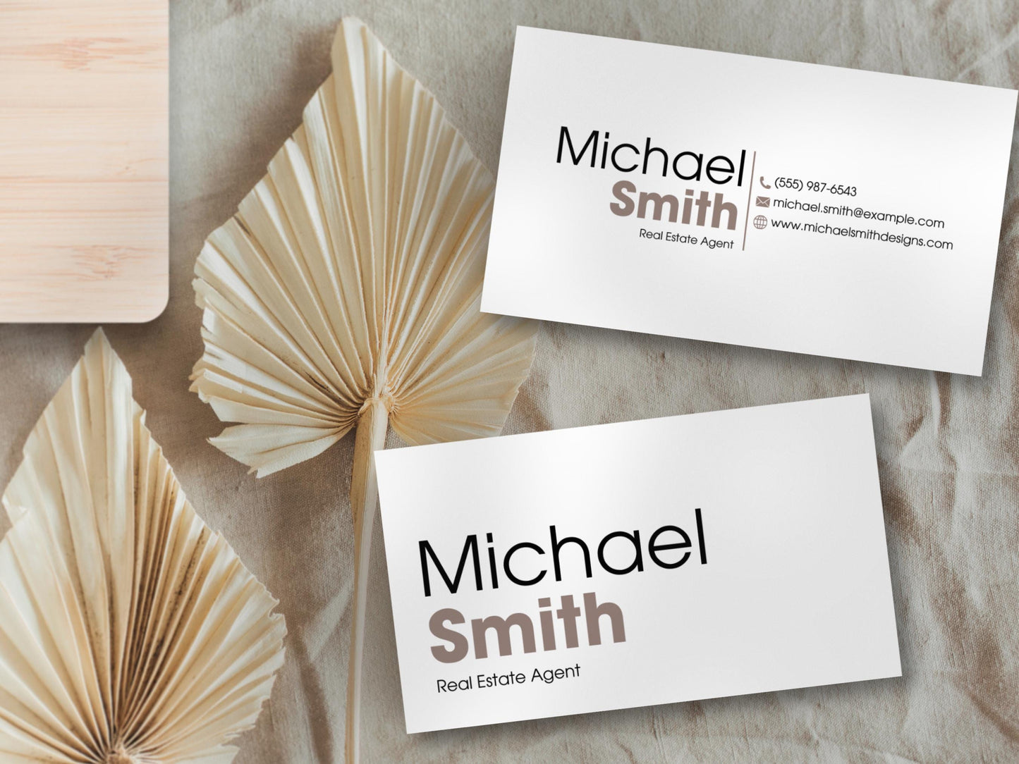 Modern Real Estate Business Card Template: Editable Canva Design (Digital Download)