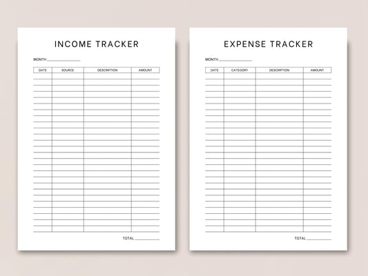 Editable Income and Expense Tracker Template (Digital Download)