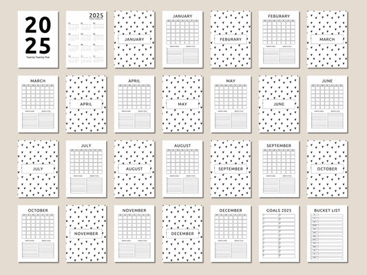 2025 Floral Printable Calendar Bundle: A4 A5 Editable (Instant Download)