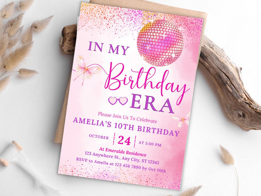 In My Birthday Era Invitation Template, Teen Girl Purple Music Party (Digital Download)