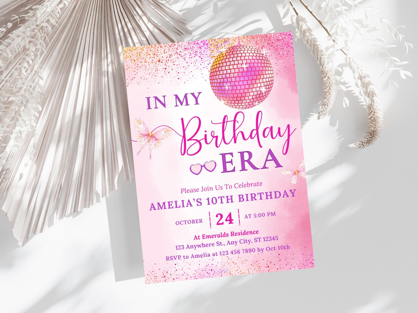 In My Birthday Era Invitation Template, Teen Girl Purple Music Party (Digital Download)