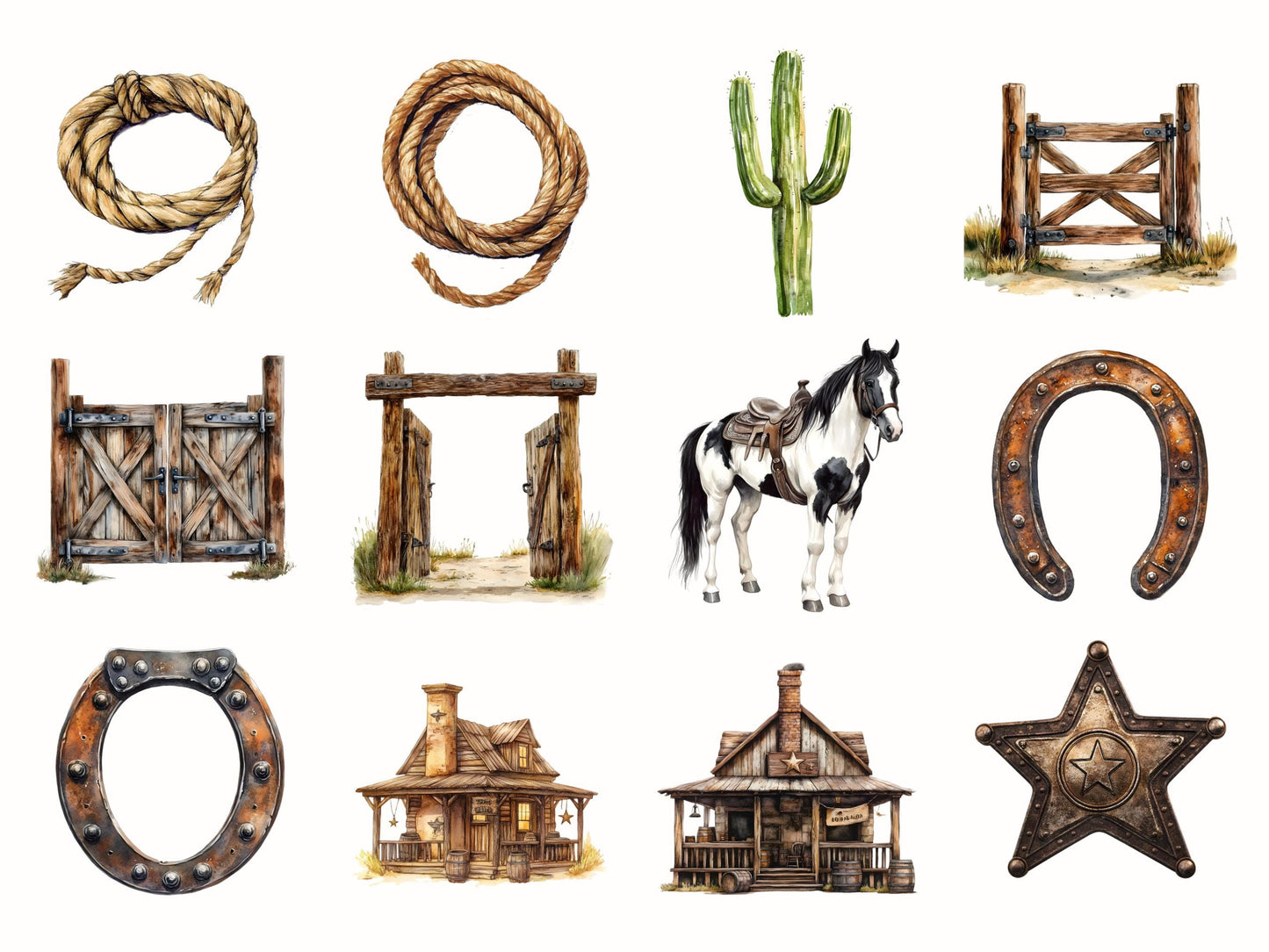 Cute Cowboy Clipart Bundle png, Watercolor Cowboy png, Baby Cowboy Clipart, Cute Western Clipart, Wild West Clipart, Baby Western Clipart