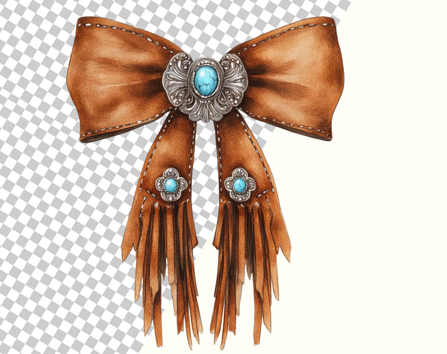 Cowgirl Bow Clipart Bundle png, Western Cowgirl Bow Clipart, Howdy Brown Bow Clipart, Coquette Bow png, Watercolor Bow Clipart