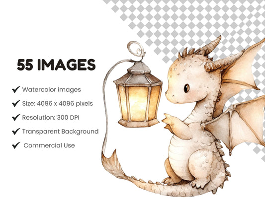 Watercolor Dragon Clipart png Bundle, Cute Dragon Clipart, Dragon Clipart png, Boys Clipart, Baby Shower Clipart, Nursery Clipart