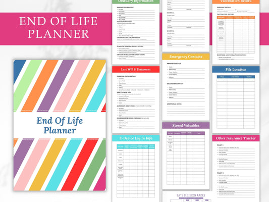 End Of Life Planner Template, Printable End Of Life Planner, Last Wishes Planner, Emergency Binder, Funny End Of Life Planner, When I die