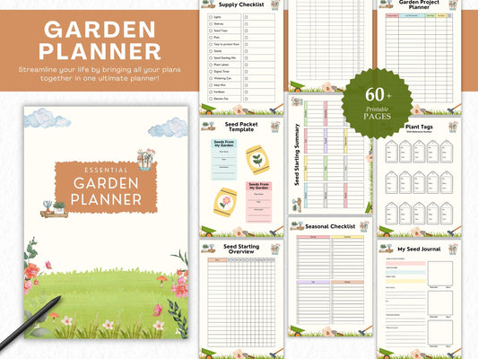 Printable Garden Planner, Gardening Logbook (A4, US Letter, A5)