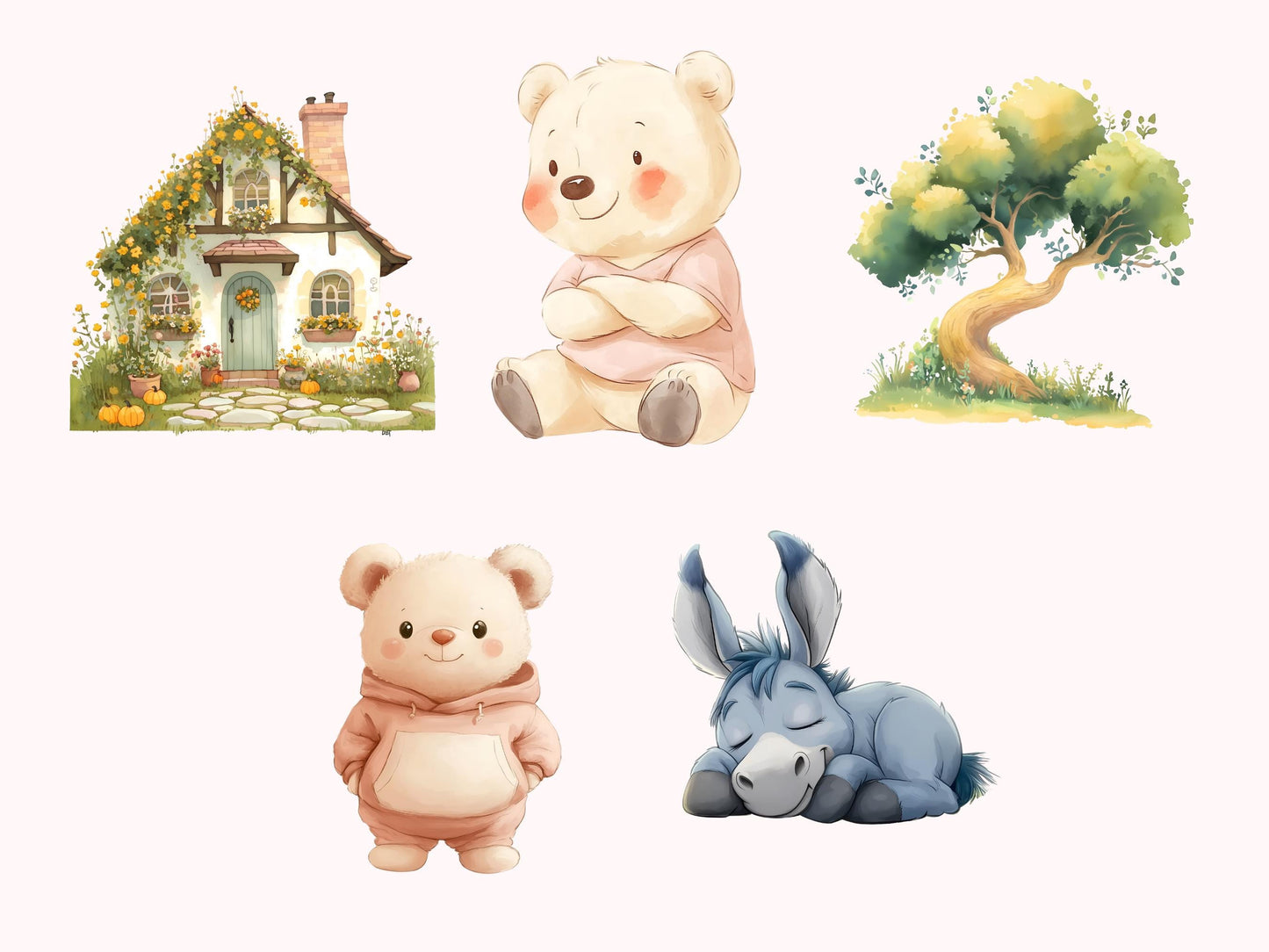 Watercolor Pooh Clipart Bundle png, Classic Pooh Clipart png, Classic Winnie The Pooh Clipart, Winnie Pooh Clipart, Bear Clipart png