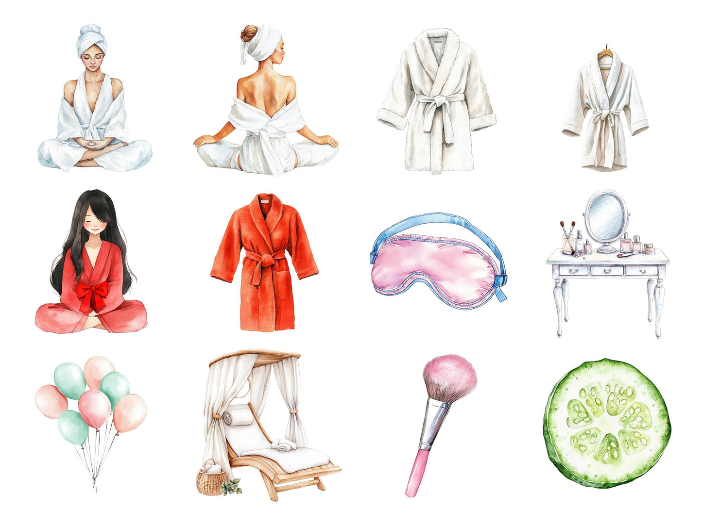DIY Download Spa Party Clipart Bundle