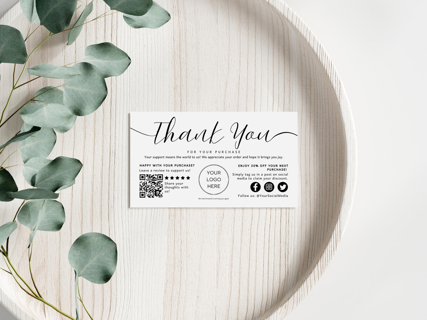 Customizable Thank You Card Template: DIY Business Marketing (Canva)