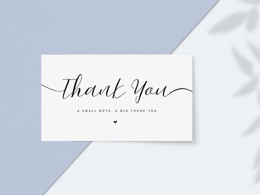 Minimalist Thank You Card Template: Editable Canva Design (3.5" x 2")