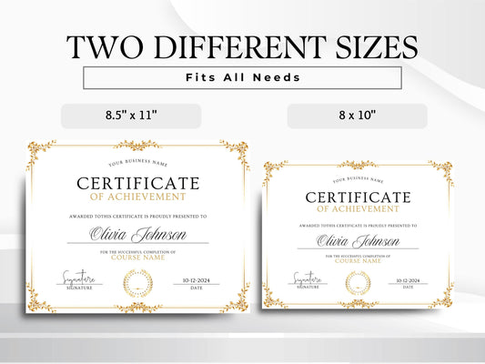 Editable Certificate Template: Professional Recognition Award (Digital Download)
