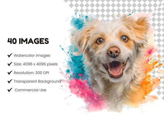 40 Dog And Puppy Clipart, Watercolor Dog And Puppy Clipart Bundle, Dog And Puppy png, High Quality Puppy png, Cute Puppy png, Cool Dog png