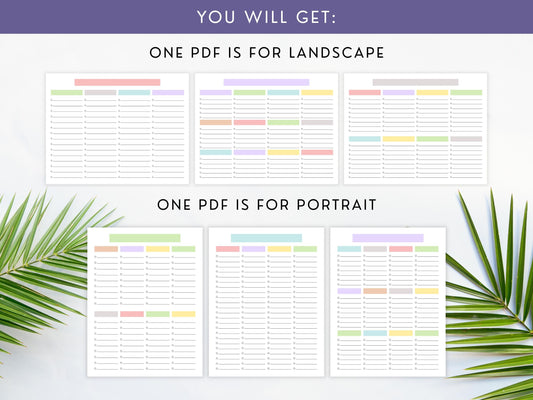 Printable Master Task List, Master To Do List, Master List Planner Template, Master Blank Checklist, Master Checklist, Digital Download