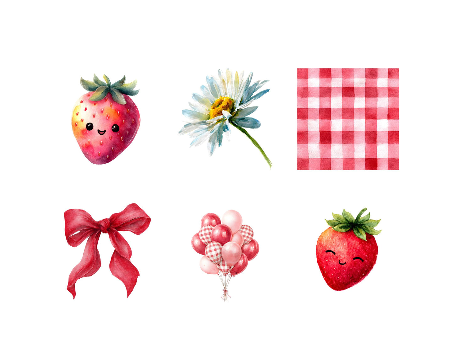 Watercolor Strawberry Clipart Bundle, Berry Clipart png, Berry First Birthday Graphics, Sweet Berry First Clipart, Digital Download