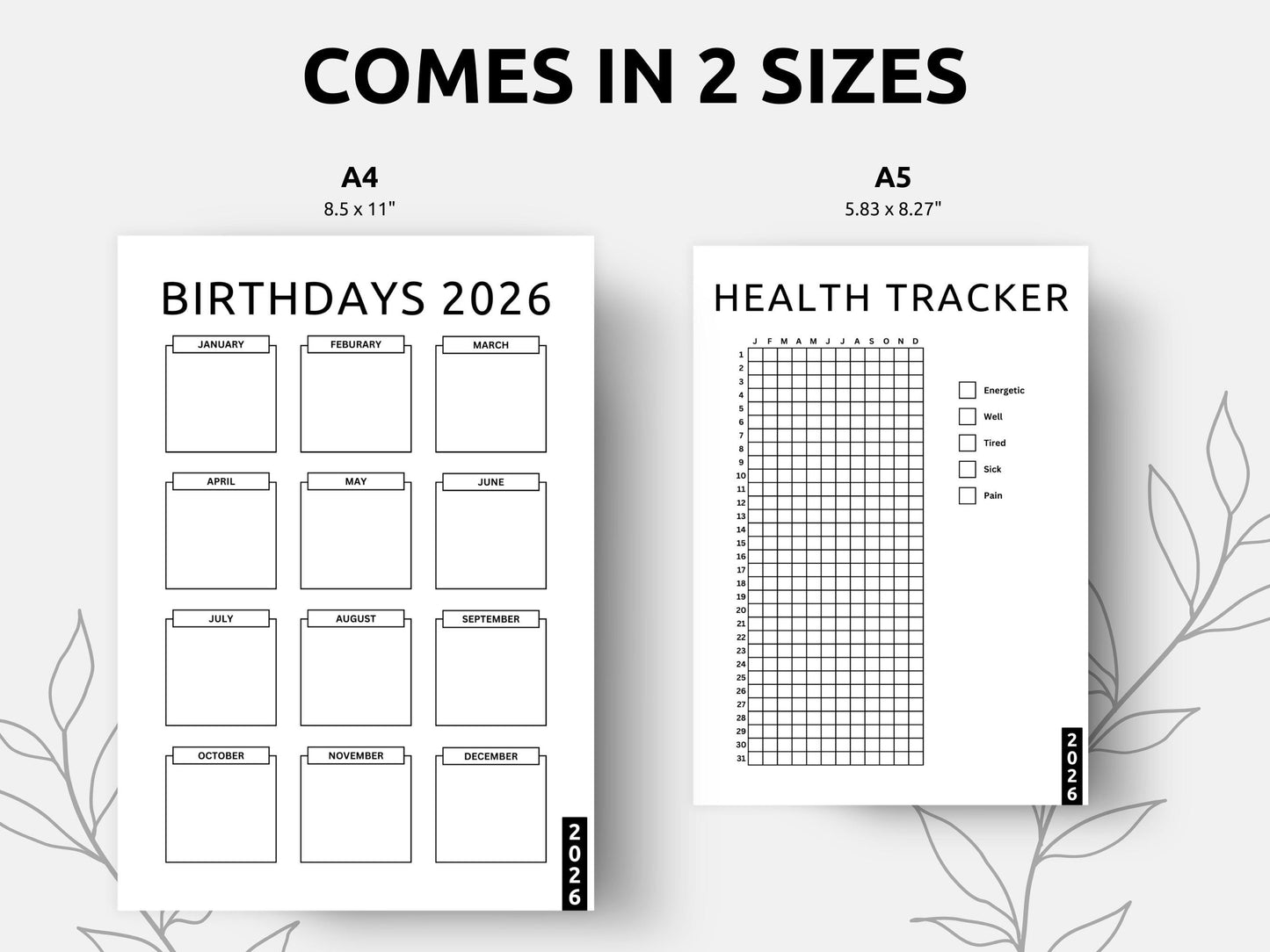 Journal-Mega-Bundle 2026: Druckbarer Planer mit Trackern (PDF)