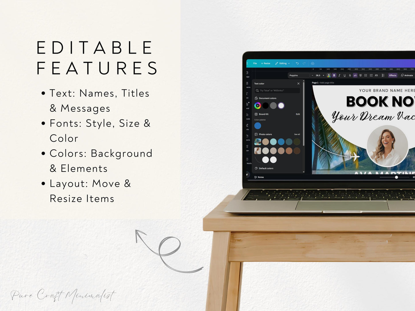 Travel Agent Flyer Template, 1080x1080px, Canva Editable, Marketing Templates, Instagram Square