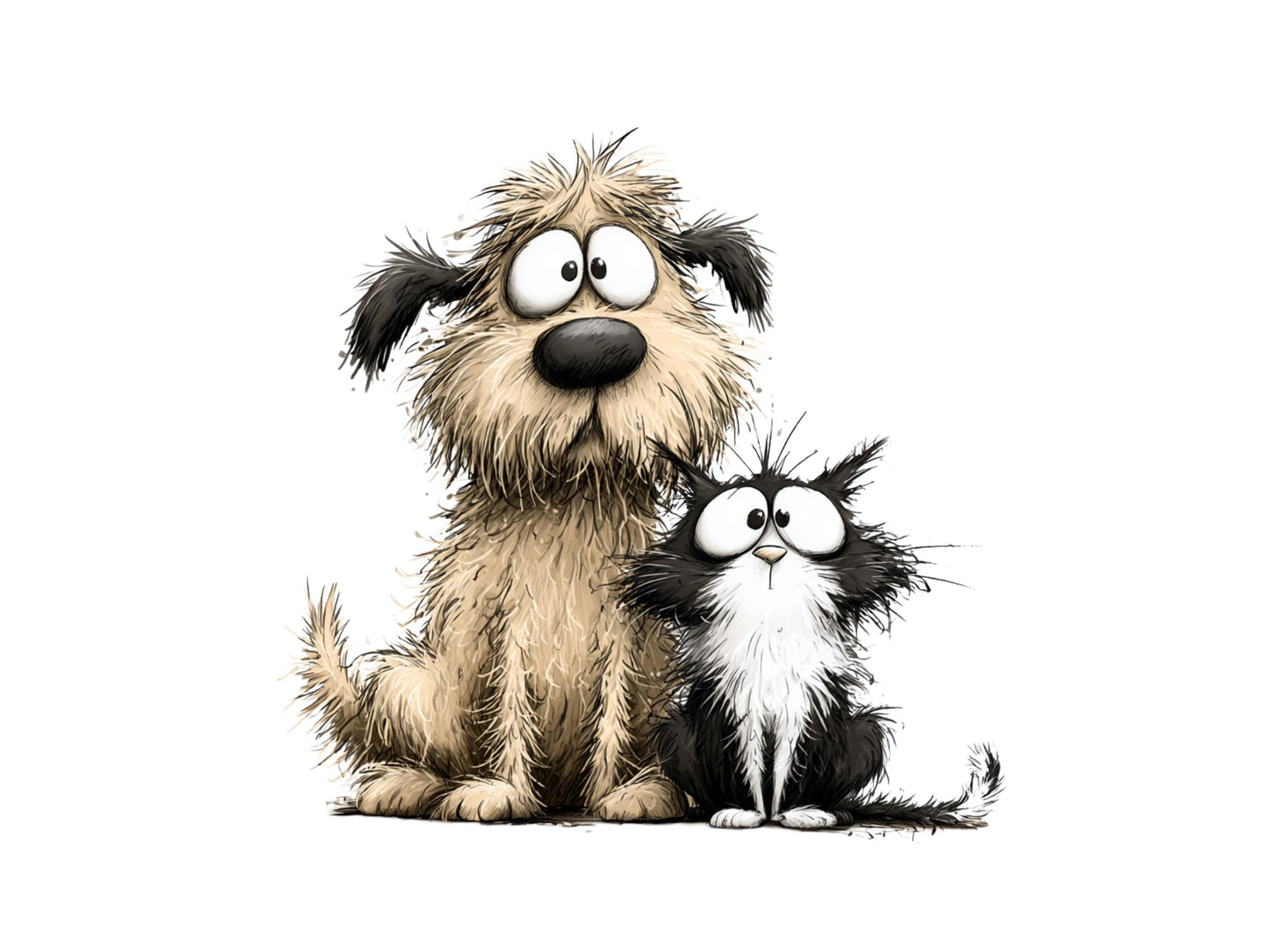 Skurriles Freundschafts-Clipart-Paket, verspielte Freundschafts-PNGs, Aquarell-Tierfreunde-Cliparts, Kinder-Cliparts, Kartenbasteln, Sofort-Download