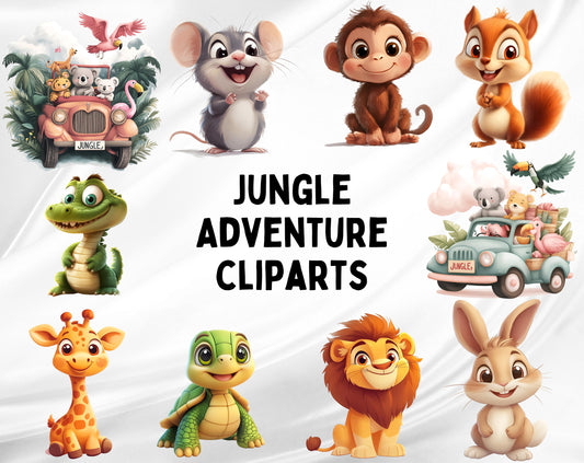 24 Funny Grumpy Animal Clipart, Grumpy Safari Animal Clipart, Cartoon Pet Prints Bundle, Cute Animal png, Nursery Decor, Commercial Use