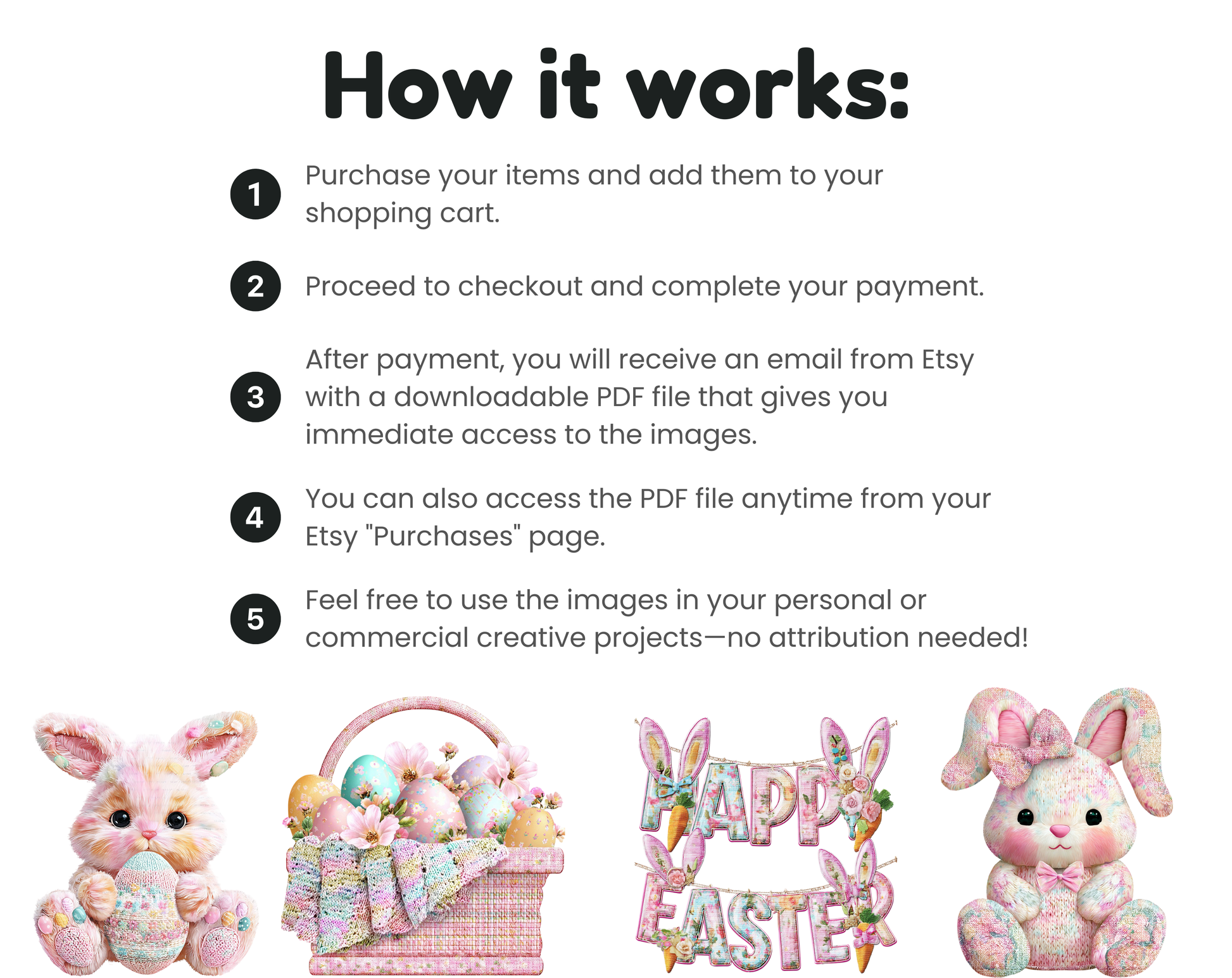 DIY Download Easter clipart bundle bunny png
