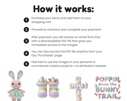 DIY Download 30 Easter bunny clipart PNG files