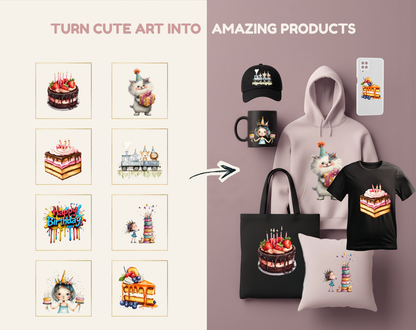 DIY Download Birthday Clipart Mega Bundle