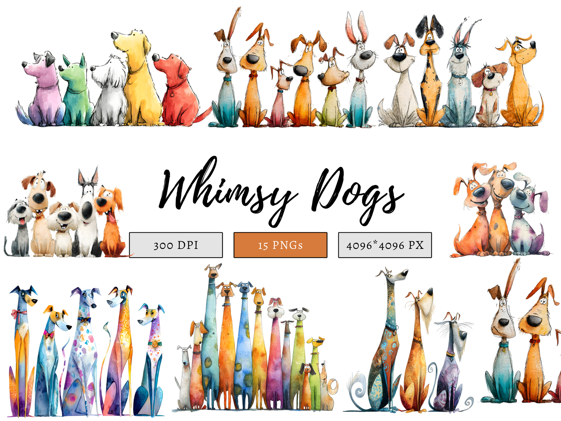 DIY Download Funny Dog Clipart Bundle