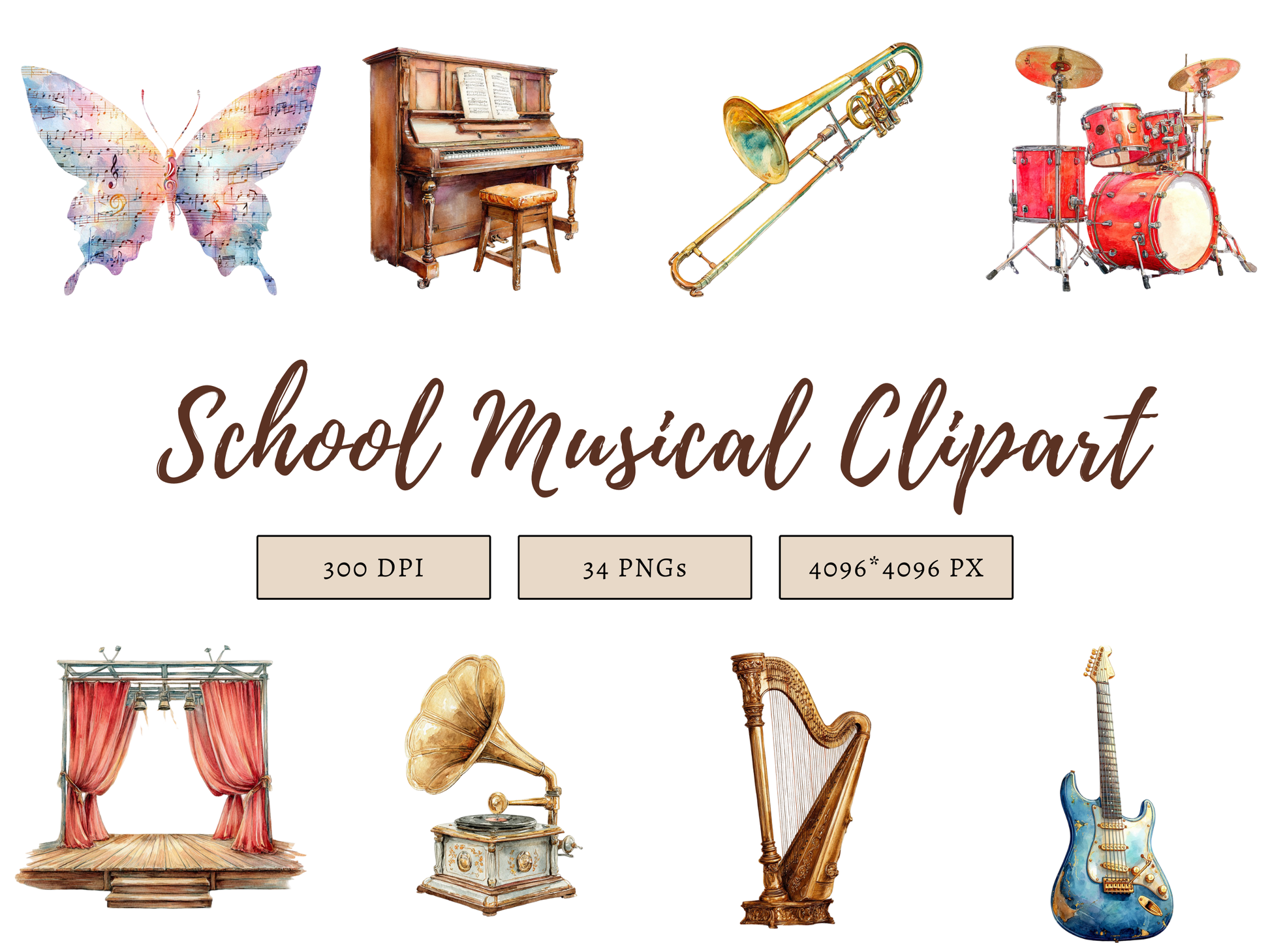 DIY Download School Musical Clip Art Bundle