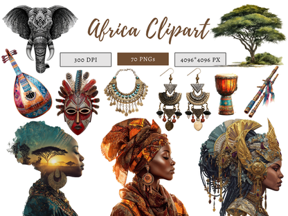 DIY Download Africa Character Clip Art Bundle