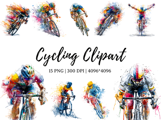 DIY Download Cycling Clipart PNG Bundle