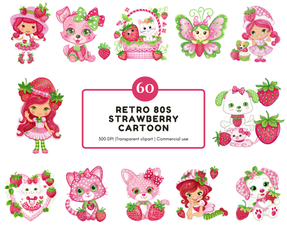 DIY Download Strawberry Clip art Bundle