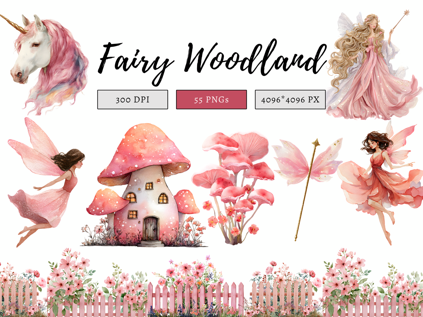 DIY Download Fairy Clipart PNG Bundle