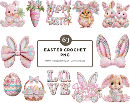 DIY Download Easter clipart bundle bunny png