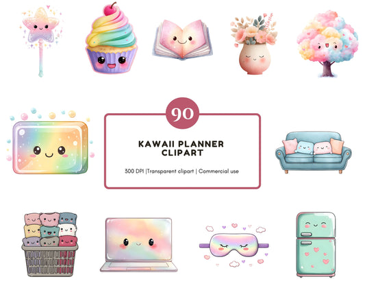 DIY Download Kawaii Clipart Bundle