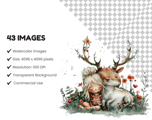 DIY Download Curly Hair Girl Clipart Bundle