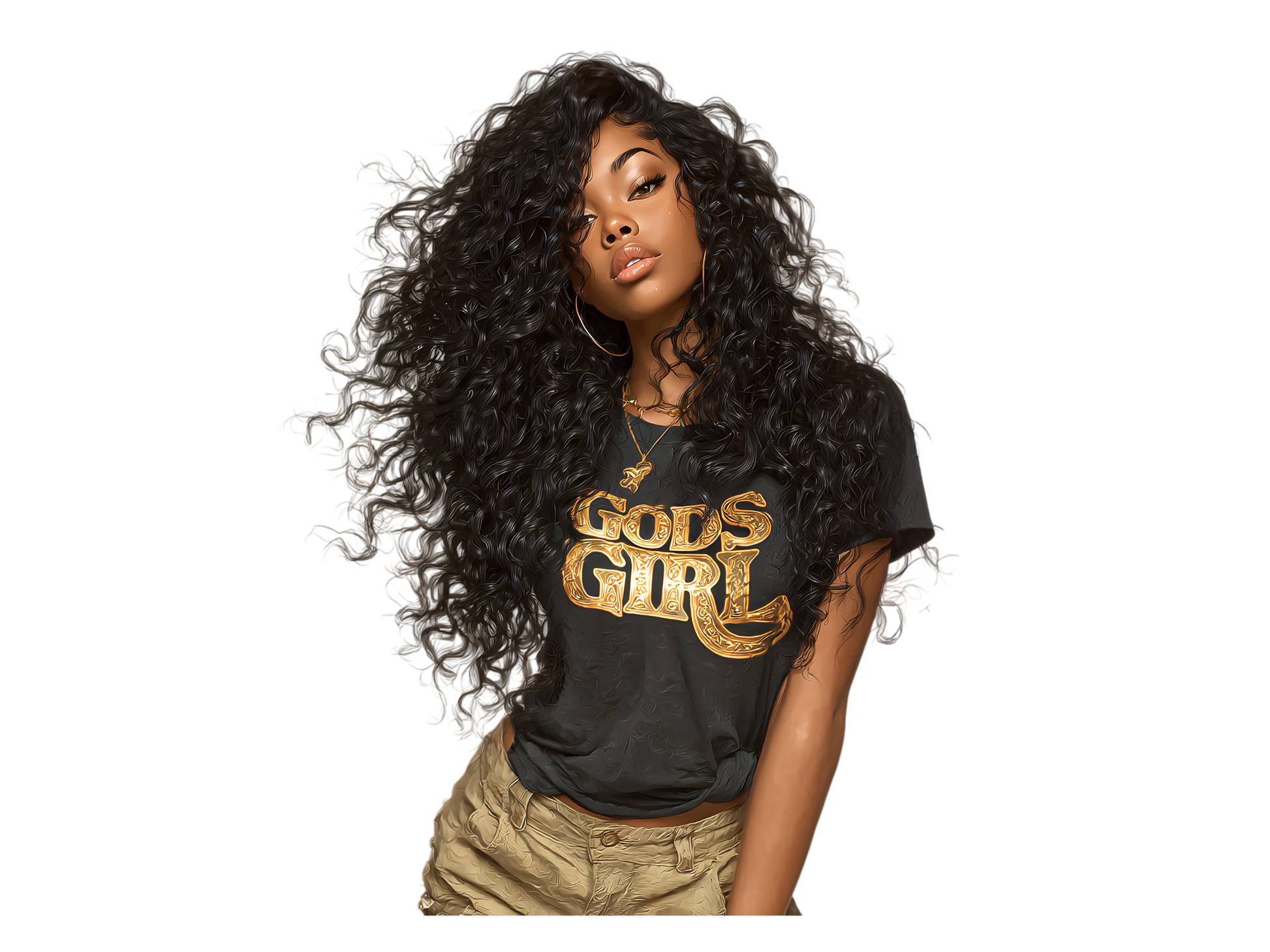 DIY Download Trendy Girl Clipart Black and White PNG Bundle