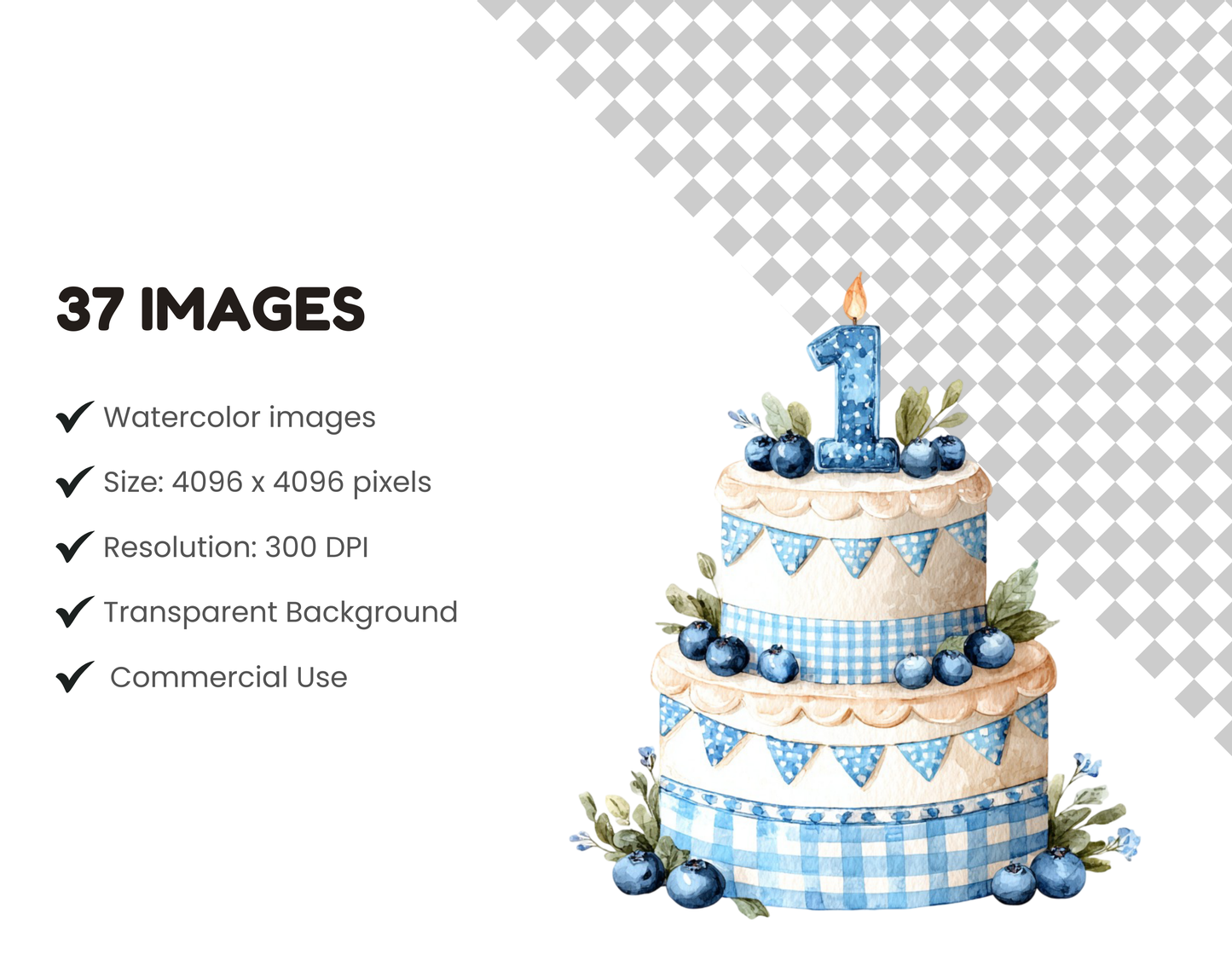 DIY Download Berry First Birthday Clipart Bundle