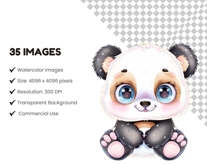 DIY Download kawaii animal clip art Bundle