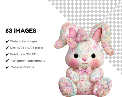 DIY Download Easter clipart bundle bunny png