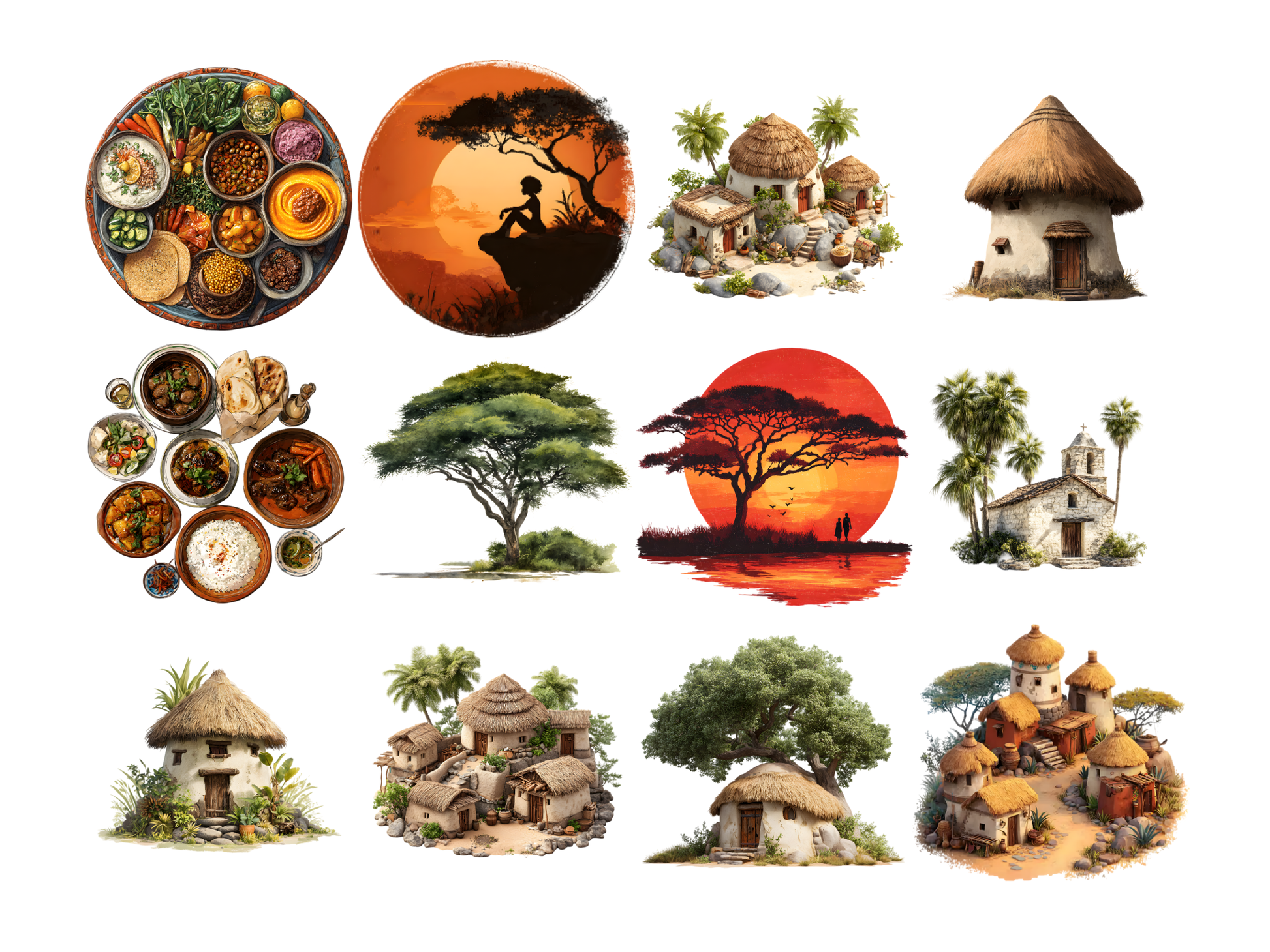 DIY Download Africa Character Clip Art Bundle