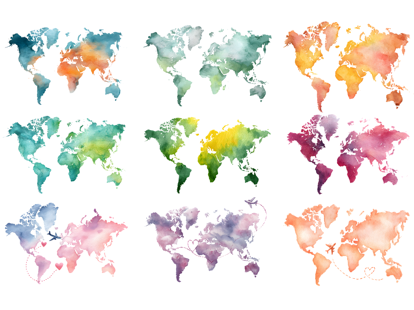 DIY Download World Map Clipart Bundle
