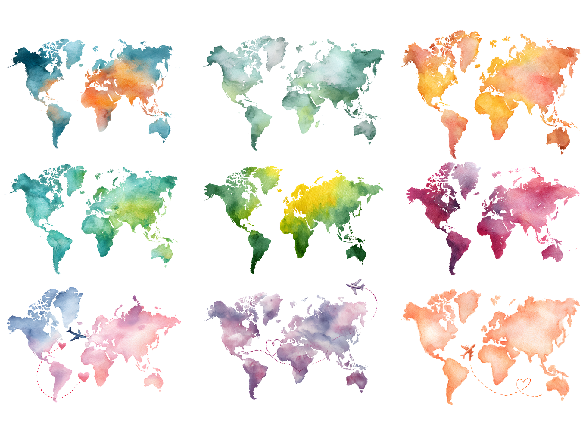 DIY Download World Map Clipart Bundle