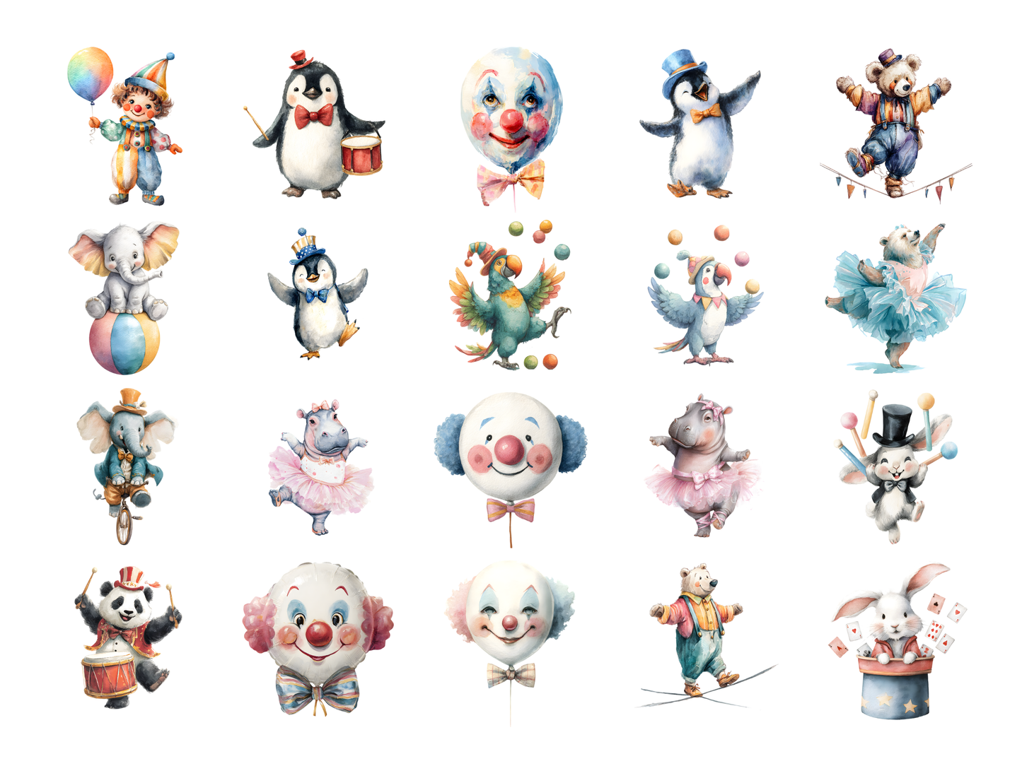 DIY Download Circus Show Clipart PNG Bundle